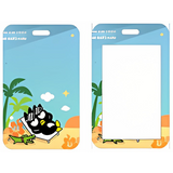 ID Card Badge Holder - Badtz-Maru - Badtz-Maru And Friend Relaxing On Beach