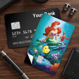 Credit Card Skin Sticker - The Little Mermaid - Ariel, Flounder And Sebastian Underwater