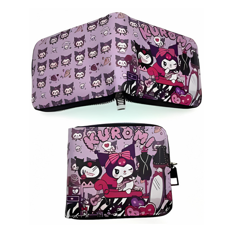 Zippered Short Wallet - Sanrio - Kuromi