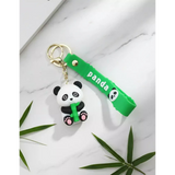 3D PVC Figure Keychain - Oso Panda - Panda Holding Bamboo