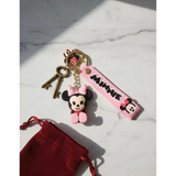 3D PVC Figure Keychain - Mickey and Friends - Minnie Sitting Pink Bow