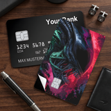 Credit Card Skin Sticker - Alien - Neon Green and Red Alien - Holographic