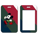 ID Card Badge Holder - Mickey & Friends - Mickey Mouse On Red Green Diagonal