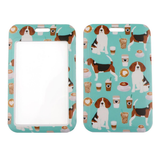 ID Card Badge Holder - Beagle Dogs and Coffee