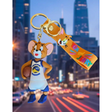 3D PVC Figure Keychain - Tom and Jerry - Jerry Golden State Warriors