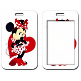 ID Card Badge Holder - Mickey & Friends - Minnie Mouse Red Heart White Background