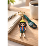 3D PVC Figure Keychain - Stranger Things - Dustin Henderson With Walkie-talkie, Cartoon Style