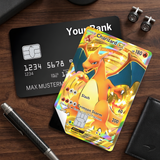 Credit Card Skin Sticker - Pokémon - Gold Charizard EX Card - Holographic