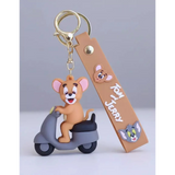 3D PVC Figure Keychain - Tom and Jerry - Jerry Riding Scooter Variant 2