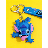 3D PVC Figure Keychain - Lilo & Stitch - Stitch Upside Down Tongue Out