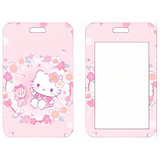 ID Card Badge Holder - Sanrio - Hello Kitty And Bear In Cherry Blossom Wreath