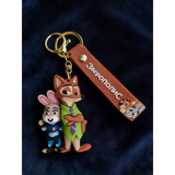 3D PVC Figure Keychain - Zootopia - Judy Police Nick Green Shirt