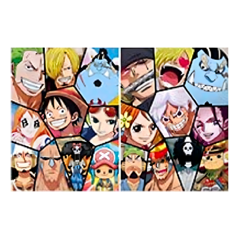 3D Lenticular Poster 12"x16" - One Piece - Luffy, Zoro, Sanji & Crew Collage Art