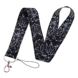 Lanyard - Black Floral Pattern
