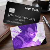 Credit Card Skin Sticker - Dragon Ball - Vegeta With Purple Energy - Holographic