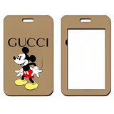 ID Card Badge Holder - Mickey & Friends - Mickey Mouse On Gucci Monogram Brown (Style 5)
