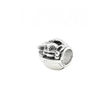 Bracelet Charm - Generic - silver round face bead