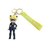 3D PVC Figure Keychain - Lady Bug - Cat Noir Hands On Hips