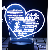3D LED Night Light - Heart with To My Granddaughter message