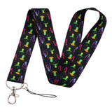 Lanyard - Neon Mushrooms and Leaves