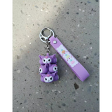 3D PVC Figure Keychain - Kuromi - Purple Stack