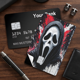 Credit Card Skin Sticker - Scream - Ghostface Red And Black Paint Splatter - Holographic