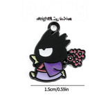 Bracelet Charm - Sanrio - black Kuromi with white skull