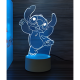 3D LED Night Light - Lilo & Stitch - Stitch standing with arms raised and one leg bent