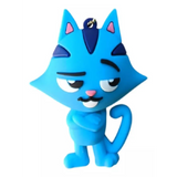 3D PVC Figure Keychain - Gabby's Dollhouse - DJ Catnip Blue Cat Figure
