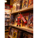 3D PVC Figure Keychain - Marvel - Chibi Deadpool Holding Pistol