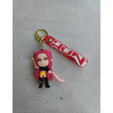 3D PVC Figure Keychain - KPop Demon Hunters - Rumi Chibi Figure With Pink Hair