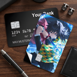 Credit Card Skin Sticker - Demon Slayer - Giyu Tomioka Water Hashira Katana Battle Stance - Holographic