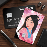 Credit Card Skin Sticker - Mulan - Mulan With Pink Cherry Blossoms