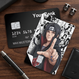 Credit Card Skin Sticker - Naruto - Itachi Uchiha Pointing With Manga Panels - Holographic