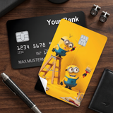 Credit Card Skin Sticker - Minions - Painting Wall With Ladder