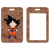 ID Card Badge Holder - Dragon Ball - Young Son Goku On Manga Panel Background