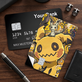 Credit Card Skin Sticker - Pokémon - Mimikyu With Golden Swirl Background - Holographic