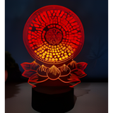 3D LED Night Light - Buddhist - Great Compassion Mantra Lotus