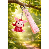 3D PVC Figure Keychain - Winnie the Pooh - Piglet In Red Jumpsuit
