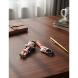 3D PVC Figure Keychain - Stranger Things - Eleven In Pink Dress And Blue Jacket