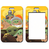 ID Card Badge Holder - Star Wars - Grogu And The Mandalorian With Many Grogus