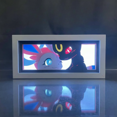 3D Paper Carving Light Lamp - Pokemon - Sylveon & Umbreon
