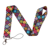 Lanyard - Geometric Squares Pattern