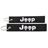 Embroidery Keychain - Auto Brands - Jeep (Punisher Skull)