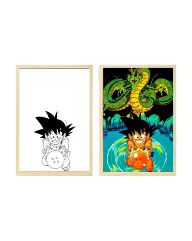 Paint Lamp Frame Light - Dragon Ball - Kid Goku & Shenron