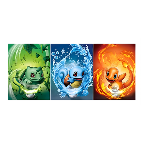 3D Lenticular Poster 12"x16" - Pokémon - Bulbasaur, Charmander & Squirtle