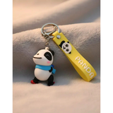 3D PVC Figure Keychain - Oso Panda - Panda Ice Skating Scarf