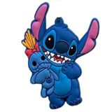 Lilo & Stitch Stitch holding Scrump the doll PVC keychain