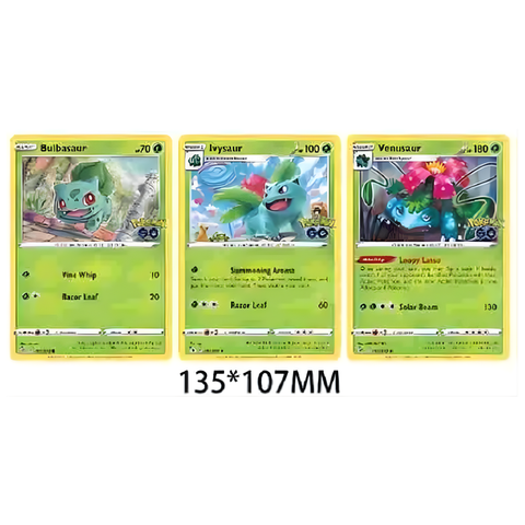 3D Lenticular Sticker - Pokémon - Bulbasaur, Ivysaur & Venusaur Cards