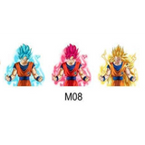 3D Lenticular Sticker - Dragon Ball - Goku Three Transformations Blue God Red God Super Saiyan 3 Aura Trio